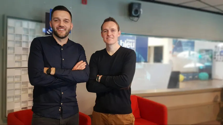 Jonathan Arnaud et Max Bayle, co-fondateurs MJ INNOV crédit photo : FranceBleu, 2019.